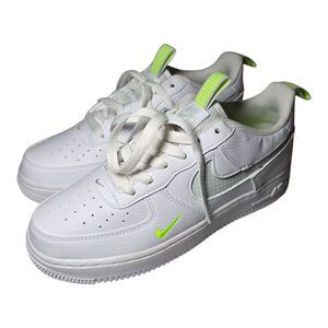 Nike Air Force 1 LV8 GS White Volt HF0095-100 Boys 5.5Y Low Leather Sneakers